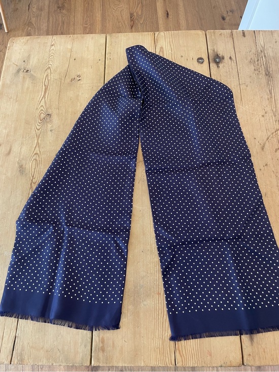 Figaret Other - Figaret Men's Navy Polka Dot Silk Scarf